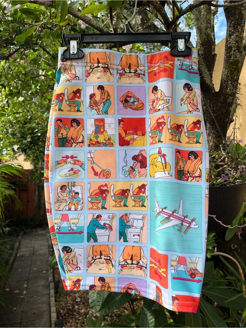 Rare BlackMilk Safety Card Pencil Skirt - made in USA, Women’s size XS